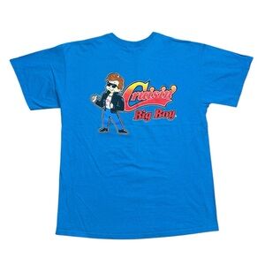 Frisch’s Big Boy T-Shirt Cruisin’ Tee Shirt Graphic Blue L Large